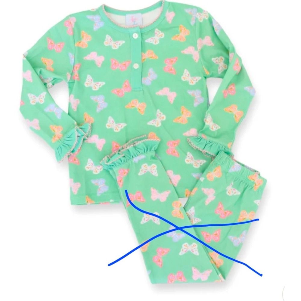 Lillie & Lilah Butterfly Kisses Ruffle - TOP ONLY 3T